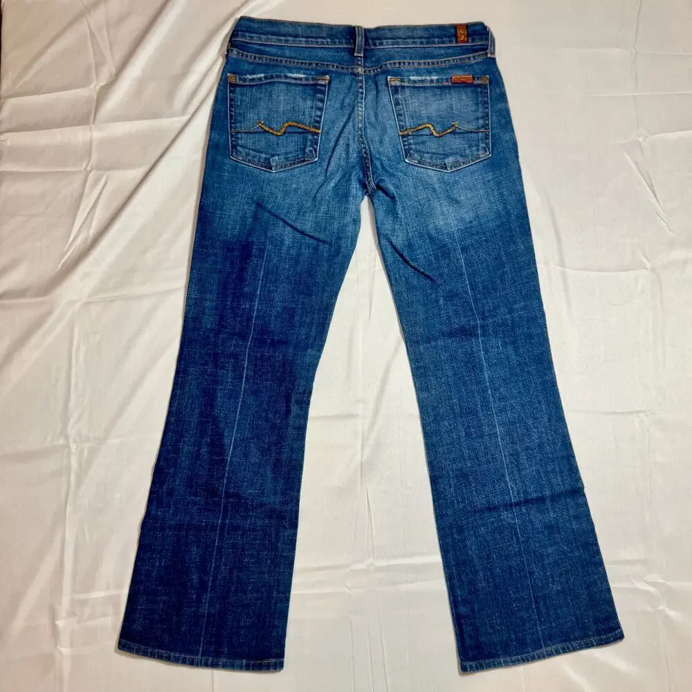 7 For All Mankind Bootcut Jeans Mid Rise Women’s 29 Denim USA Y2K Retro Preppy - Picture 11 of 16